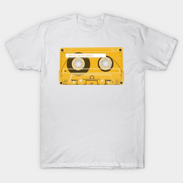 Cassette Tape (Orange-Yellow Colorway) Analog / Music T-Shirt by Analog Digital Visuals
